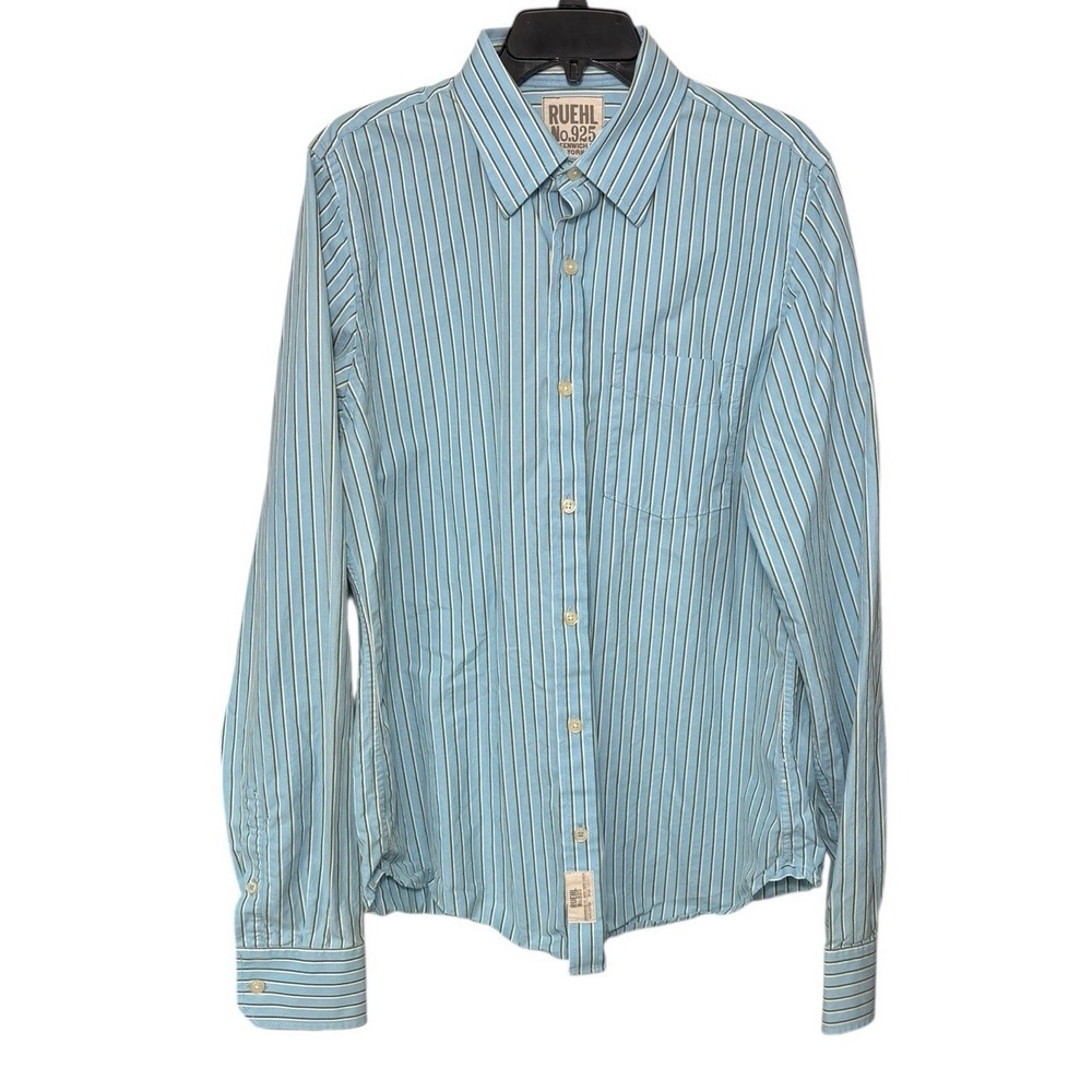 Ruehl No.‎ 925 Men's Blue Striped Button Up Shirt Size XL Casual Preppy